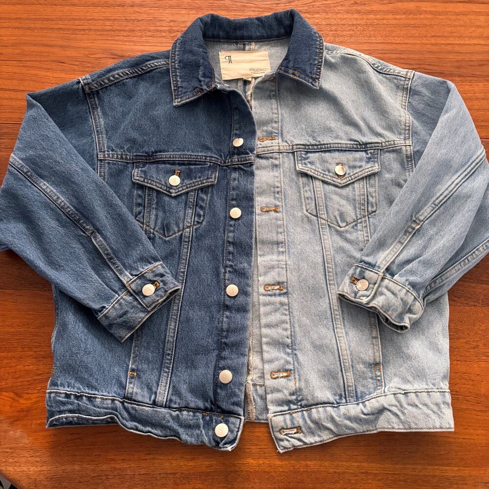 Anthropologie Pilcro Women's Color Block Denim Jean Jacket Size XS
